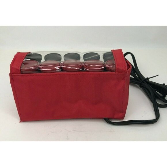 Remington H-1015 Ceramic Hot Rollers Curlers Red Compact Travel Case Tested Work - Picture 8 of 11